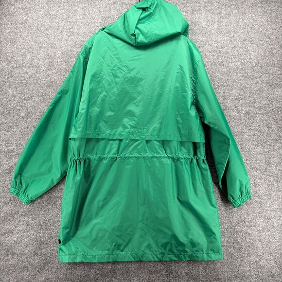 Woolrich Jacket Womens L Green Full Zip Long Rain Coat Hoodie Outdoor Hiking - Picture 4 of 10